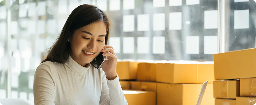 Female talking on mobile phone